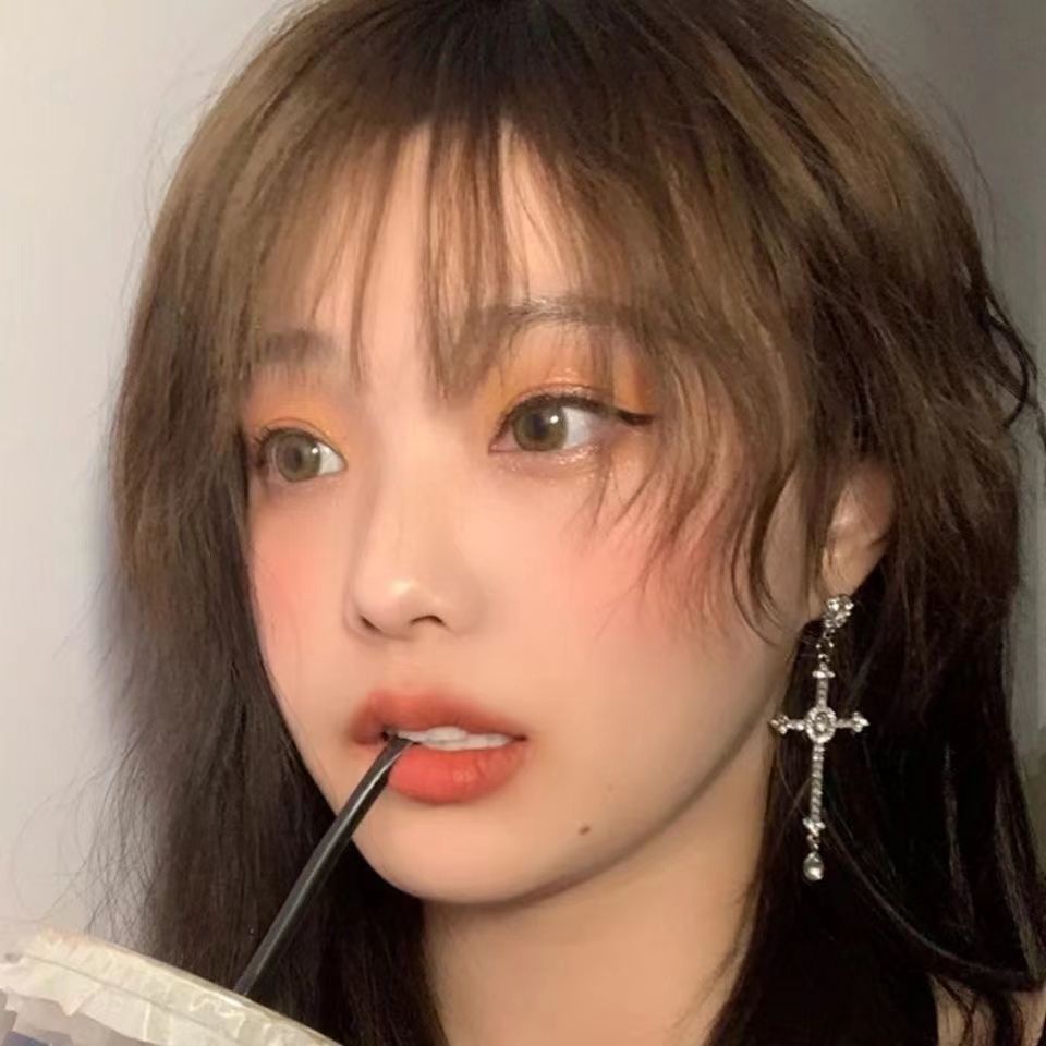 ต่างหูเพทาย รูปไม้กางเขน ประดับพู่ยาว สไตล์พังก์ ฮิปฮอป สําหรับผู้หญิง