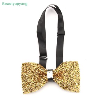 [Beautyupyang] Rhineston เนคไทโบว์ คริสตัล ระยิบระยับ รูปผีเสื้อ ผูกปม สําหรับผู้ชาย งานแต่งงาน งานเลี้ยง ปาร์ตี้ เจ้าบ่าว