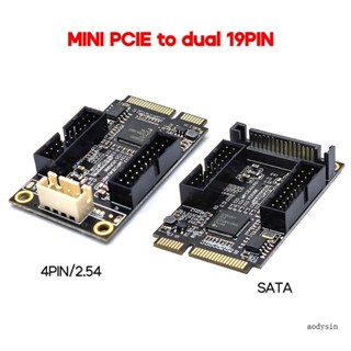 Aod Mini PCIe เป็น Dual 19-Pin แผงด้านหน้าแปลง - Micro 4Pin พลังงาน