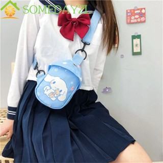 SOMEDAYZL กระเป๋าคาดอก ผ้าแคนวาส ลายการ์ตูนอนิเมะ Cinnamoroll ใส่โทรศัพท์มือถือได้ เหมาะกับการเดินทาง สําหรับผู้หญิง