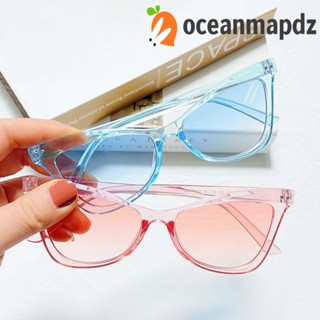 OCEANMAPDZ แว่นตากันแดดแฟชั่น กรอบสามเหลี่ยม ป้องกันรังสียูวี UV400 สไตล์เกาหลี พังก์ สําหรับผู้หญิง