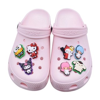 อะนิเมะญี่ปุ่น Jibbitz Hello Kitty Jibits Crocs Charm My Melody Gemini Shoe Charms Duck Frog Crocs Jibbits Pin สําหรับเด็ก อุปกรณ์เสริมตกแต่งรองเท้า