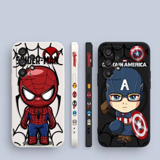 เคสโทรศัพท์มือถือ พิมพ์ลาย Avengers Spider-Man Captain America มีลายด้านข้าง สําหรับ Samsung Galaxy A90 A80 A73 A72 A71 A70 A60 A54 A53 A52 A51 A50 A30 S A42 A40 A34 A33 A32 A32 A31 A30 A24 A23 5G