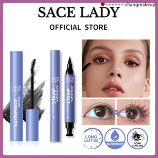 Sace Lady Set Eye Makeup Waterproof Curling Mascara+eyeliner Stamp Long-lasting,waterproof,long Curling cod