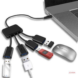 Zzz อะแดปเตอร์แปลงฮับ USB C 4 พอร์ต Type C USB 2 0 ความเร็วสูง แบบพกพา