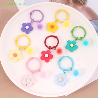 Peacellow พวงกุญแจ จี้ลูกบอล ดอกไม้น่ารัก สีแคนดี้ สําหรับตกแต่งกระเป๋าเป้สะพายหลัง รถยนต์ TH