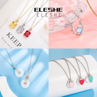 Eleshe Jewelry สร้อยคอเงิน 925 ประดับเพชรโมอิส เรียบง่าย สําหรับผู้หญิง M047