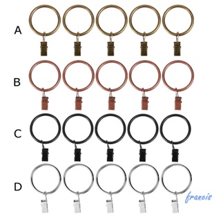 แหวนโลหะ สไตล์โรมัน สําหรับแขวนผ้าม่านอาบน้ํา หน้าต่าง 10 ชิ้น @H1 [Francis.th]
