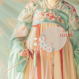 CLEOES เครื่องประดับผู้หญิง Hanfu อารมณ์ประณีตที่เรียบง่ายพู่ยาวเลียนแบบมุกดอกไม้ผีเสื้อเฉพาะออกแบบสาวของขวัญกี่เพ้าอุปกรณ์เสริม