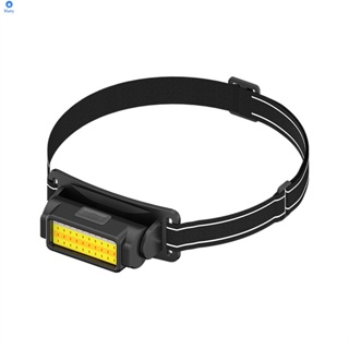 ไฟหน้าแบบชาร์จ USB Led Night Fishing Head-mounted Strong Light Night Running Small headlight Outdoor headlight Black 【bluey】