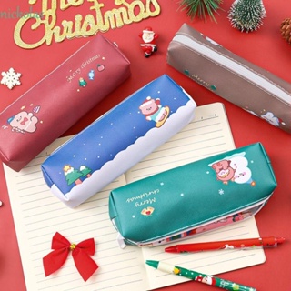 NICKOLAS กระเป๋าดินสอ ปากกา เครื่องเขียน มีซิป ลายการ์ตูน Merry Christmas สําหรับเด็ก