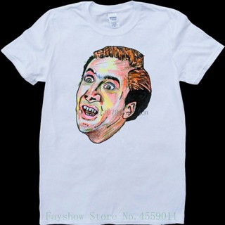 มาใหม่ เสื้อยืดลําลอง แขนสั้น คอกลม พิมพ์ลาย Nicolas Cage สีขาว เรียบง่าย แฟชั่นสําหรับผู้ชาย ไซซ์ XS-4XL-5XL-6XL