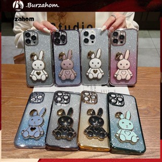 Bur_ เคสโทรศัพท์มือถือ กันกระแทก กันรอยขีดข่วน ลายกระต่าย พร้อมขาตั้ง สําหรับ iPhone 14 Pro Pro Max