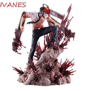 IVANES โมเดลฟิกเกอร์ PVC รูปปั้นอนิเมะ Chainsaw Man สําหรับตกแต่งบ้าน รถยนต์