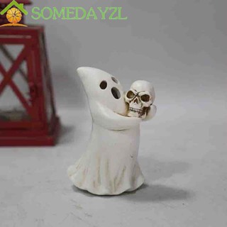 SOMEDAYZL รูปปั้นผีเรซิ่น สีขาว สําหรับตกแต่งบ้าน DIY