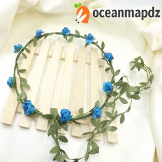 OCEANMAPDZ พวงหรีดคาดศีรษะ ดอกไม้จําลอง สําหรับเจ้าสาว วันหยุดริมทะเล