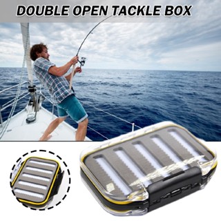 1pc Double Sides Fly Fishing Tackle Box Waterproof Multiple Compartments