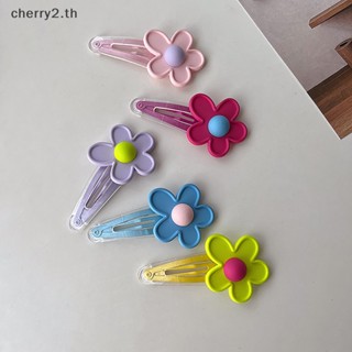 [cherry2] กิ๊บติดผม ลายดอกไม้ สีแคนดี้ สําหรับเด็กผู้หญิง 1 ชิ้น [TH]