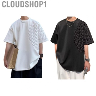 Cloudshop1 Men Half Sleeve T Shirt  Skin Friendly Easy To Clean Breathable  Deformation Chemical Fiber Blends Summer Top Stylish for Office