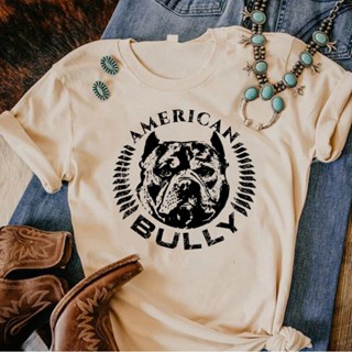 เสื้อยืด พิมพ์ลายมังงะ American Bully สไตล์ฮาราจูกุ สําหรับผู้หญิง