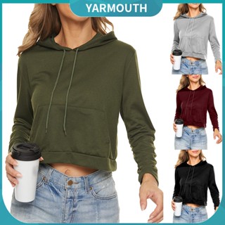 Yyr เสื้อกันหนาว แขนยาว มีฮู้ด สีพื้น สําหรับผู้หญิง