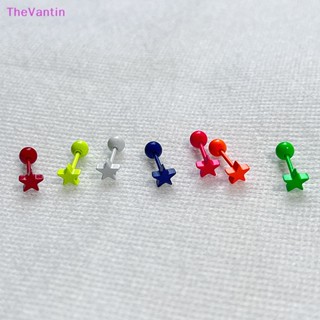 Thevantin ต่างหูสตั๊ดเกลียว รูปดาว สีเรืองแสง เครื่องประดับ สําหรับผู้หญิง 1 ชิ้น