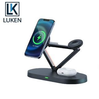 Luken 3in1 ที่ชาร์จแม่เหล็กไร้สาย 15W สําหรับ iPh 13 12 11Pro App Watch/Airpods