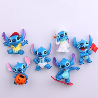 แม่เหล็กติดตู้เย็น ลายการ์ตูน Lilo and Stitch น่ารัก 6 ชิ้น ของขวัญวันเกิดเด็ก ตกแต่งบ้าน แม่เหล็กติดตู้เย็น ลายการ์ตูนน่ารัก