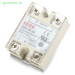 Greatshore โซลิดสเตทรีเลย์ SSR-40AA 40A AC Relais 80-250V TO 24-380VAC AC SSR TH