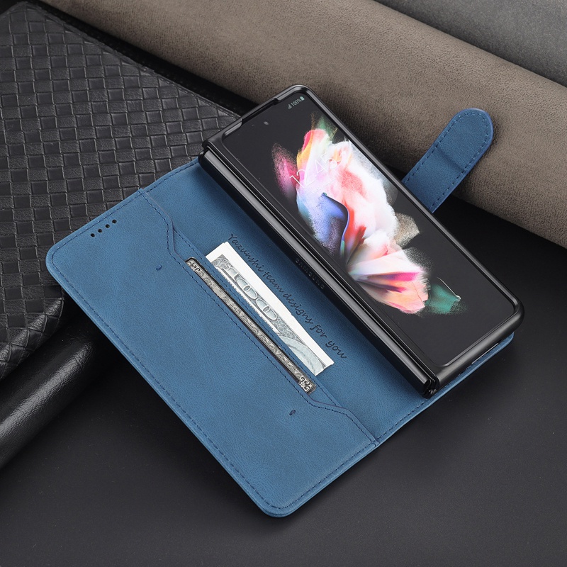 กระเป๋าสตางค์กันชนธรรมดา 360 ปลอกสําหรับ Samsung Galaxy Z พับ 6 5 4 3 Creative Samsung Z Fold6 Fold5 Fold4 Fold3 เคสโทรศัพท์ด้านหลัง