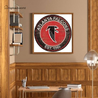 [Hightechworld.th] ภาพวาดปักเพชร ทรงกลม ลาย Atlanta Falcons 5D DIY สําหรับตกแต่งบ้าน