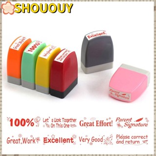 SHOUOUY แสตมป์ตราประทับ ลายการ์ตูนภาษาอังกฤษ DIY ของเล่นสําหรับเด็ก