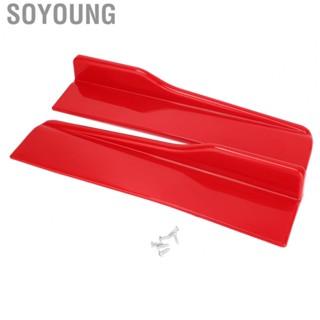 Soyoung Rocker Winglets Splitter  ABS Heat Resistant 2pcs Universal Red Car Side Skirt for Upgrade