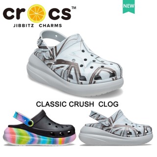 รองเท้า crocs แท้ crocs crush HI-LO DISCO CLOG หัวโต รองเท้าแตะเสริมส้นผู้หญิง ส้นสูง เหมาะกับเดินชายหาด สําหรับผู้หญิง #207988