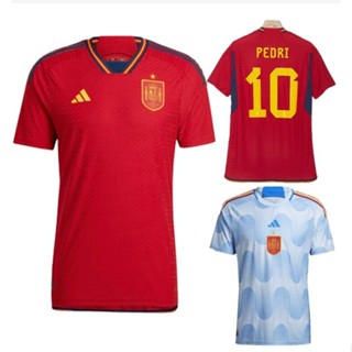 เสื้อกีฬาแขนสั้น ลายทีมชาติฟุตบอลชั้นนํา Spain home away 22 23 World cup ชุดเหย้า