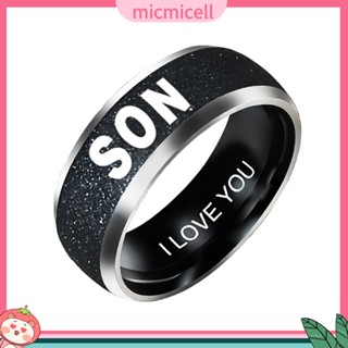 Mic_ แหวนสเตนเลส ลายตัวอักษร Mom Dad Daughter Son แฟชั่น สําหรับครอบครัว