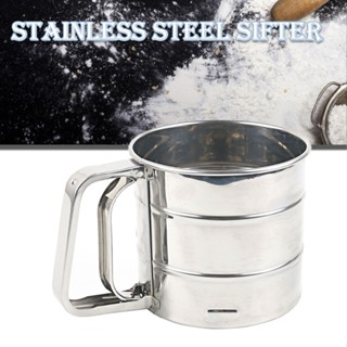 New Stainless Steel Handheld Flour Shaker Mesh Sieve Cup Icing Sugar Baking Tool