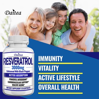 Resveratrol Supplement - บำรุงสุขภาพหัวใจและหลอดเลือด ตับ และระบบภูมิคุ้มกัน อาจลดระดับความดันโลหิต บำรุงสมอง และปรับปรุงสุขภาพผิวหนังและเส้นขน