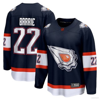 ใหม่ NHL Edmonton Oilers Home Jersey Barrie เสื้อยืดแขนยาวแฟนกีฬาท็อปส์พลัสไซซ์รุ่นพิเศษ