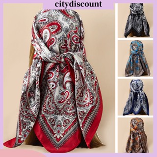 &lt;CT&gt; ผ้าพันคอ ผ้านิ่ม ทรงสี่เหลี่ยม พิมพ์ลาย Paisley สีตัดกัน สไตล์วินเทจ เรโทร แฟชั่นฤดูร้อน สําหรับผู้หญิง