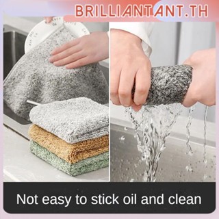 1 Pc หนาดูดซับ Degreaser Rag ถ่านไม้ไผ่ญี่ปุ่นผ้าเช็ดจานครัวอุปกรณ์ไมโครไฟเบอร์ Scouring Pad Dishwashing Kitchen Cloth ผลิตภัณฑ์ทำความสะอาด bri