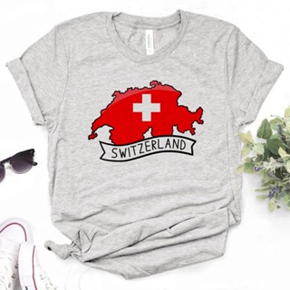 เสื้อยืด พิมพ์ลายอนิเมะ Switzerland สไตล์ญี่ปุ่น สําหรับผู้หญิง