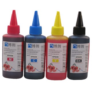 หมึกย้อมสี 4 สี สําหรับเครื่องพิมพ์ EPSON Premium 100 มล. หมึก 4 สี BK C M Y สําหรับเครื่องพิมพ์ EPSON