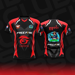 Kaos JERSEY GAMING FREE FIRE ESPORT EVOS เสื้อยืดลําลอง แขนสั้น พิมพ์ลาย GQQQ KAOS 2023 FREE NICKNAME KD FAMILY DESIGN