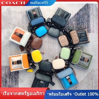 CHARTER NORTH/SOUTH CROSSBODY 2600 2388 2601 เป็นผ้าแคนวาสเคลือบโลโก้สุด COAC H คลาสสิกและหนังลูกวัวขัดเงา สีดำล้วน