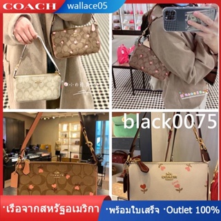 Nolita 19 In Signature Canvas With Heart Floral Print C2898 กระเป๋าผู้หญิง COAC H กระเป๋าสะพายข้าง