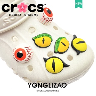 Jibbitz crocs charms อุปกรณ์เสริมหัวเข็มขัด รูปดวงตา 3D สําหรับตกแต่งรองเท้า DIY