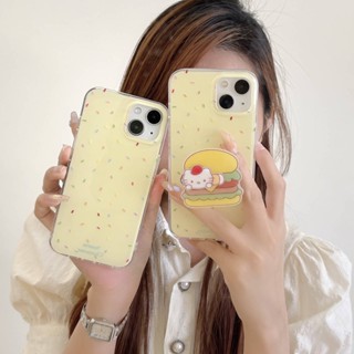 เคสโทรศัพท์มือถือแฟชั่น กันฝุ่น กันกระแทก ลายจุด สีเหลือง สําหรับ Iphone 12 14 Pro Max Sweet IP 11 13 Pro Max