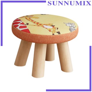 [Sunnimix] ที่พักเท้า ลายออตโตมันน่ารัก พร้อมขาไม้ สําหรับห้องนอน ในร่ม กลางแจ้ง