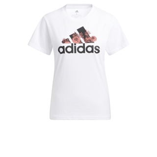 adidas ไลฟ์สไตล์ เสื้อยืดพิมพ์ลายโลโก้ SuperHer Floral ผู้หญิง สีขาว H57400